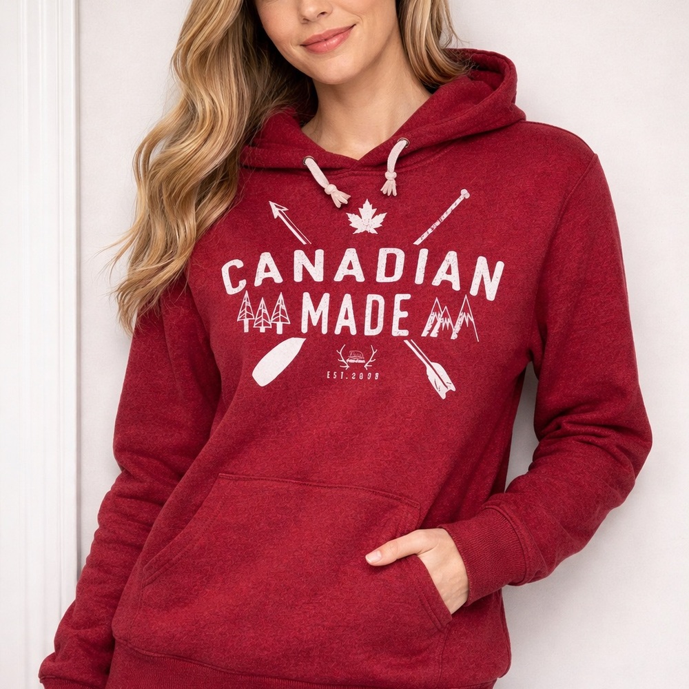 Women's Red Canadian Made Polar Piece Hoodie